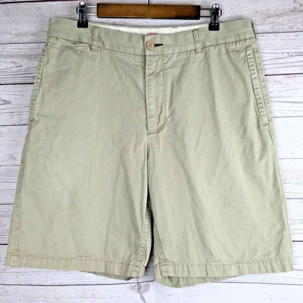 Tommy Bahama Mens Shorts sz‎ 36 Flat Front Chino Tan Cotton Twill Florida Casual - Picture 2 of 12